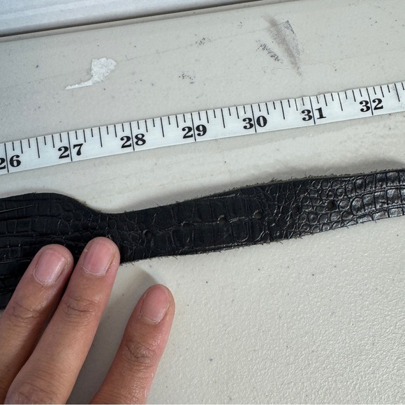 Vintage 80s Rare Jose Cotel Paris Black Jeweled Art Deco Leather Belt - Picture 12 of 16